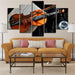 Violin And Music Notation 5 Piece HD Multi Panel Canvas Wall Art Frame - Original Frame