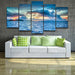 Bora Bora Polynesia 5 Piece HD Multi Panel Canvas Wall Art Frame - Original Frame