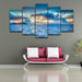 Bora Bora Polynesia 5 Piece HD Multi Panel Canvas Wall Art Frame - Original Frame