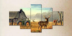 Deer On The Farm 5 Piece HD Multi Panel Canvas Wall Art Frame - Original Frame