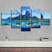 Blue Ocean Islands 5 Piece HD Multi Panel Canvas Wall Art Frame - Original Frame