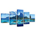 Abstract Seascape 5 Piece HD Multi Panel Canvas Wall Art Frame - Original Frame