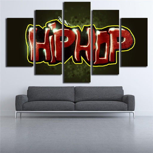 Hip Hop Music Symbols 5 Piece HD Multi Panel Canvas Wall Art Frame - Original Frame