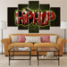 Hip Hop Music Symbols 5 Piece HD Multi Panel Canvas Wall Art Frame - Original Frame