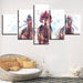 Horse Riding Competition 5 Piece HD Multi Panel Canvas Wall Art Frame - Original Frame