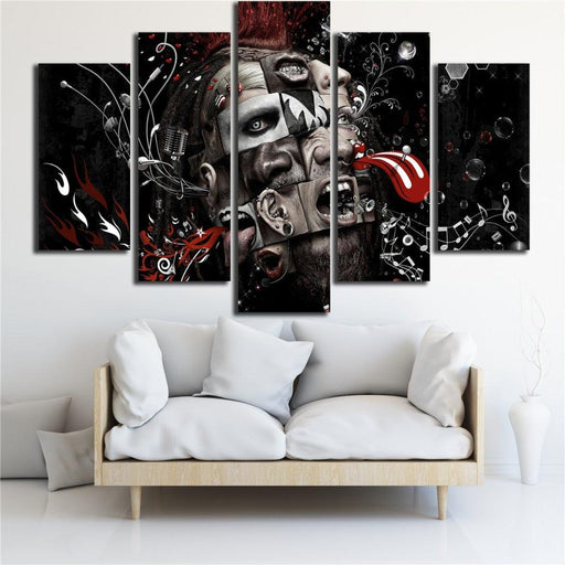 Psychedelic Music Art 5 Piece HD Multi Panel Canvas Wall Art - Original Frame