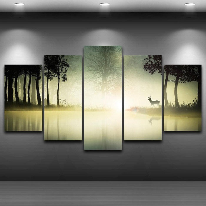 Jungle 5 Piece HD Multi Panel Canvas Wall Art Frame - Original Frame