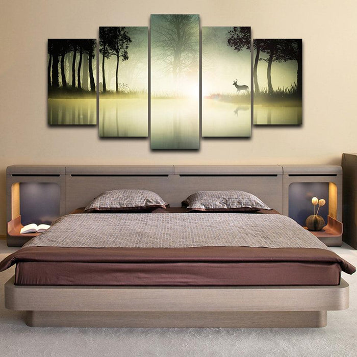 Jungle 5 Piece HD Multi Panel Canvas Wall Art Frame - Original Frame