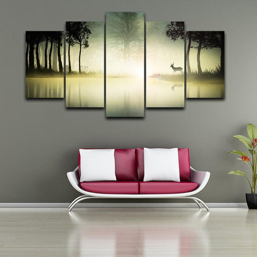 Jungle 5 Piece HD Multi Panel Canvas Wall Art Frame - Original Frame