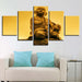 Golden Statue Of Little Monk 5 Piece HD Multi Panel Canvas Wall Art Frame - Original Frame