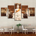 White Buddha 5 Piece HD Multi Panel Canvas Wall Art Frame - Original Frame