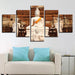 White Buddha 5 Piece HD Multi Panel Canvas Wall Art Frame - Original Frame