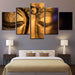 Golden Statue Of Buddha 5 Piece HD Multi Panel Canvas Wall Art Frame - Original Frame