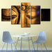 Golden Statue Of Buddha 5 Piece HD Multi Panel Canvas Wall Art Frame - Original Frame