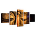 Golden Statue Of Buddha 5 Piece HD Multi Panel Canvas Wall Art Frame - Original Frame