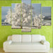 Snow Tree 5 Piece HD Multi Panel Canvas Wall Art Frame - Original Frame