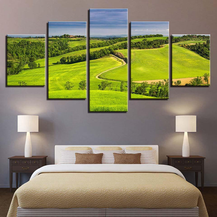 Golf Course Scenery 5 Piece HD Multi Panel Canvas Wall Art Frame