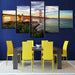 Golden Gate Bridge 5 Piece HD Multi Panel Canvas Wall Art Frame - Original Frame