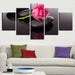 Pink Rose 5 Piece HD Multi Panel Canvas Wall Art Frame - Original Frame