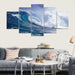 Fierce Wave Roll 5 Piece HD Multi Panel Canvas Wall Art Frame - Original Frame