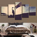 Flying American Flag 5 Piece HD Multi Panel Canvas Wall Art Frame - Original Frame