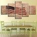 American Flag 5 Piece HD Multi Panel Canvas Wall Art Frame - Original Frame