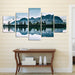 Mountains Lake Tree Scenery 5 Piece HD Multi Panel Canvas Wall Art Frame - Original Frame