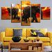 Elephant Herd 5 Piece HD Multi Panel Canvas Wall Art Frame - Original Frame