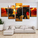 Elephant Herd 5 Piece HD Multi Panel Canvas Wall Art Frame - Original Frame