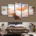 White Flowers 5 Piece HD Multi Panel Canvas Wall Art Frame - Original Frame