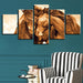 Red Horse Couple 5 Piece HD Multi Panel Canvas Wall Art Frame - Original Frame