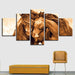 Red Horse Couple 5 Piece HD Multi Panel Canvas Wall Art Frame - Original Frame