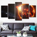 Fireball Planet 5 Piece HD Multi Panel Canvas Wall Art Frame - Original Frame