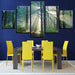 Sunshine Forest Trees 5 Piece HD Multi Panel Canvas Wall Art Frame - Original Frame