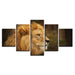 Proud Lion 5 Piece HD Multi Panel Canvas Wall Art - Original Frame