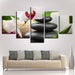 White Orchids 5 Piece HD Multi Panel Canvas Wall Art Frame - Original Frame