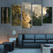 High Mountain Trees Landscape 5 Piece HD Multi Panel Canvas Wall Art Frame - Original Frame