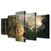 High Mountain Trees Landscape 5 Piece HD Multi Panel Canvas Wall Art Frame - Original Frame