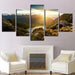 Sunshine Mountains 5 Piece HD Multi Panel Canvas Wall Art Frame - Original Frame