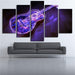 Purple Guitar 5 Piece HD Multi Panel Canvas Wall Art - Original Frame