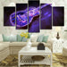 Purple Guitar 5 Piece HD Multi Panel Canvas Wall Art - Original Frame