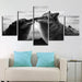 Black Wolves 5 Piece HD Multi Panel Canvas Wall Art Frame - Original Frame