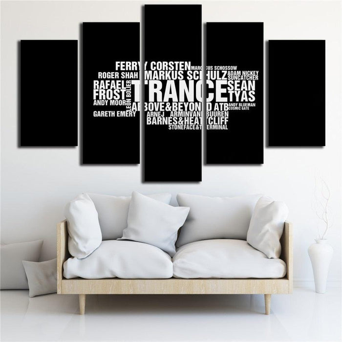 Trance 5 Piece HD Multi Panel Canvas Wall Art Frame - Original Frame