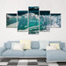 Sea Wave 5 Piece HD Multi Panel Canvas Wall Art - Original Frame