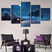 Dim Moon Night View 5 Piece HD Multi Panel Canvas Wall Art Frame - Original Frame