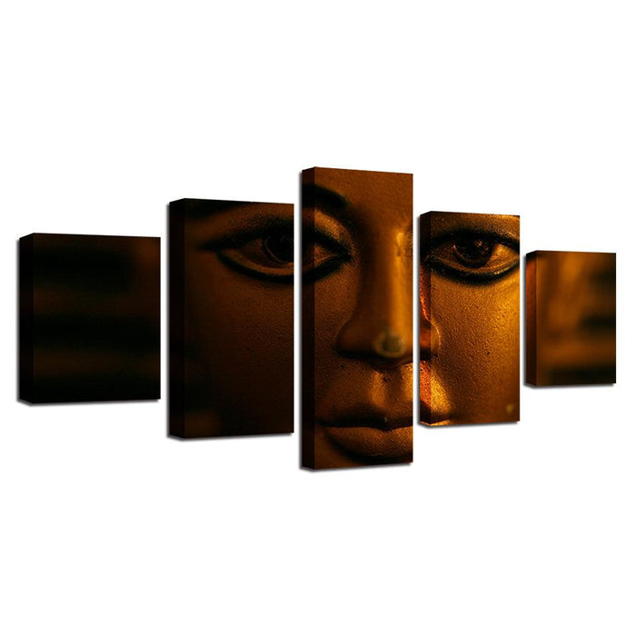 Statue Of The Buddha 5 Piece HD Multi Panel Canvas Wall Art Frame - Original Frame