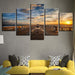 Seaside Bridge 5 Piece HD Multi Panel Canvas Wall Art Frame - Original Frame