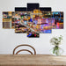 Ferris Wheel Citylights 5 Piece HD Multi Panel Canvas Wall Art Frame - Original Frame