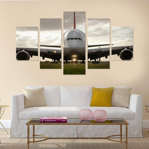 Aircraft Scenery 5 Piece HD Multi Panel Canvas Wall Art Frame - Original Frame