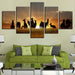 Kangaroo Sunrise 5 Piece HD Multi Panel Canvas Wall Art Frame - Original Frame